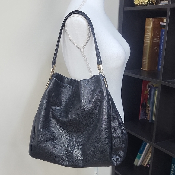 COACH Madison Leather Phoebe Pebnled Leather Shoulder Bag #24621 - Picture 1 of 17